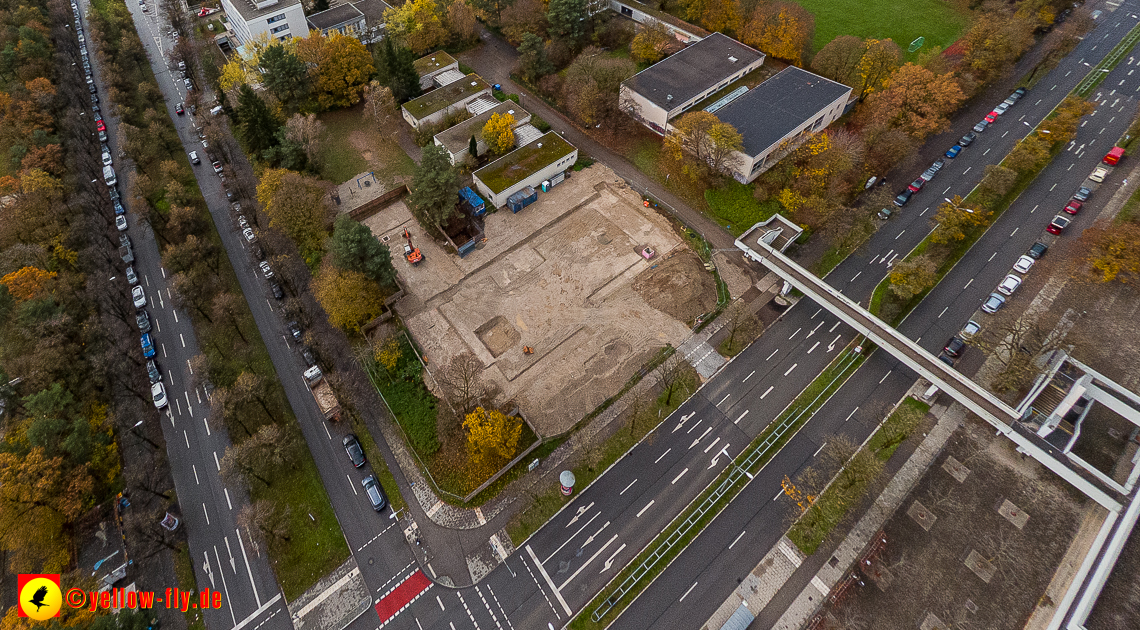 19.11.2022 - Luftbilder von der Baustelle an der Quiddestraße 'Haus für Kinder' in Neuperlach
